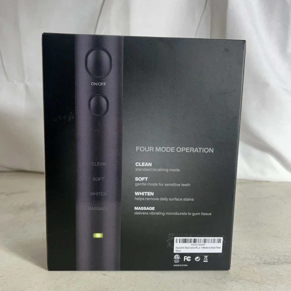 Aquasonic Geniune Black Series Electric Toothbrush - Ultra With Cup